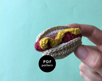 Mini Hotdog | CROCHET PATTERN | Crochet Play Food | Amigurumi | Keyhanger | Hekle | Virke