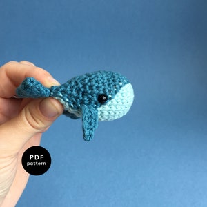 Mini Whale | CROCHET PATTERN | Crochet Sea Animal | Humpback Whale I Amigurumi | Stroller Chain | Pram Garland | Nursery Mobile |