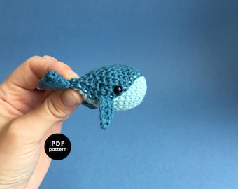 Mini Whale | CROCHET PATTERN | Crochet Sea Animal | Humpback Whale I Amigurumi | Stroller Chain | Pram Garland | Nursery Mobile |