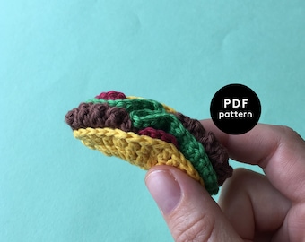 Mini Taco | CROCHET PATTERN | Shell | Crochet Play Food | Amigurumi | Pram Ornamanet | Garland Ornament | Minis | LeKrea Design