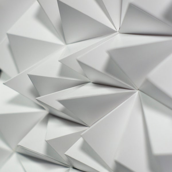 XL | Kämme | Papercraft | 3D Papier Poster | DIY | Vorlage | Herunterladbares PDF-Muster | Wohndekor | Lowpoly Art Skulptur Origami Klapp