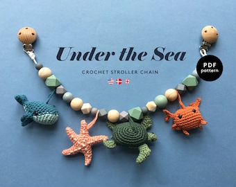 Under the Sea Stroller Chain | CROCHET PATTERN | Mobile | Pram | Amigurumi | Baby Crochet | Garland | Whale | Turtle | Crab | Starfish