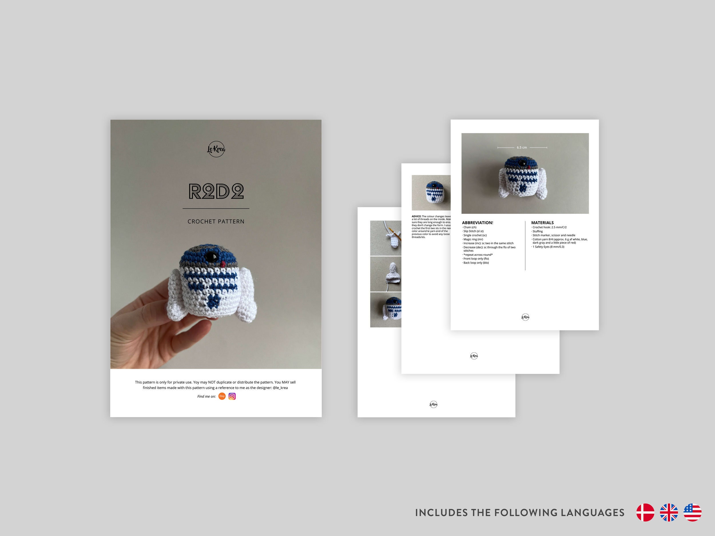 Mini R2D2 | CROCHET PATTERN | Crochet Star Wars I Amigurumi | Stroller ...