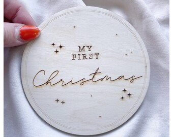 my first Christmas photo prop plaque / my first Xmas disc / baby disc / keepsake and social media prop/ my first Christmas wooden plaque