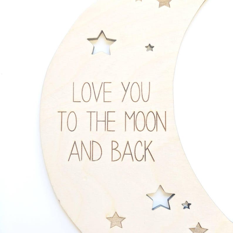 Wooden nursery mobile moon and stars Personalised mobile grey nursery Scandi decornursery decor Wood mobilenursery ideas moon mobile