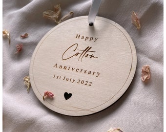Happy Cotton Anniversary, Anniversary gift, second anniversary, wedding anniversary gift, anniversary gift, anniversary keepsake