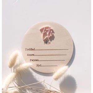 Croeso ir byd/ Welsh baby plaque / Babi cymraeg/ Babi newydd/ new baby plaque / hello world / birth details/ baby announcement / new arrival