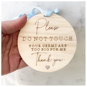 Placa de cochecito / mantenga el disco seguro del bebé / mantenga la placa segura del bebé / por favor no toque / distanciamiento social del bebé