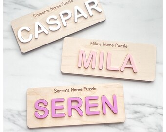 Custom Name Puzzle: Plywood & Acrylic, Montessori Toy