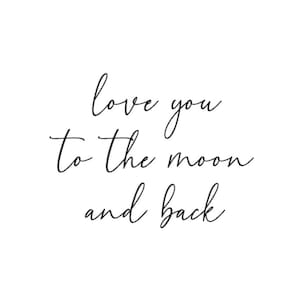 Te amo hasta la luna y más allá, letrero de pared con cita, letrero de pared para guardería, letrero de dormitorio, arte de pared con letra de canción, letrero de pared moderno, palabras de pared