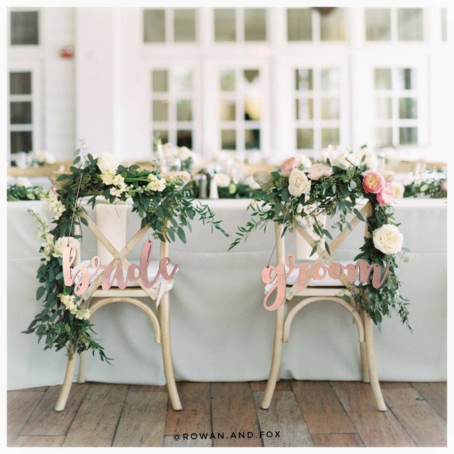 Bride and Groom Chair Sign / Wedding Chair Sign / Couple Chair Etsy UK