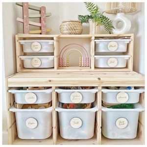 Ikea trofast storage labels/wooden label discs/nursery storage/ kids storage discs/custom organiser discs/playroom inspiration/scandi discs