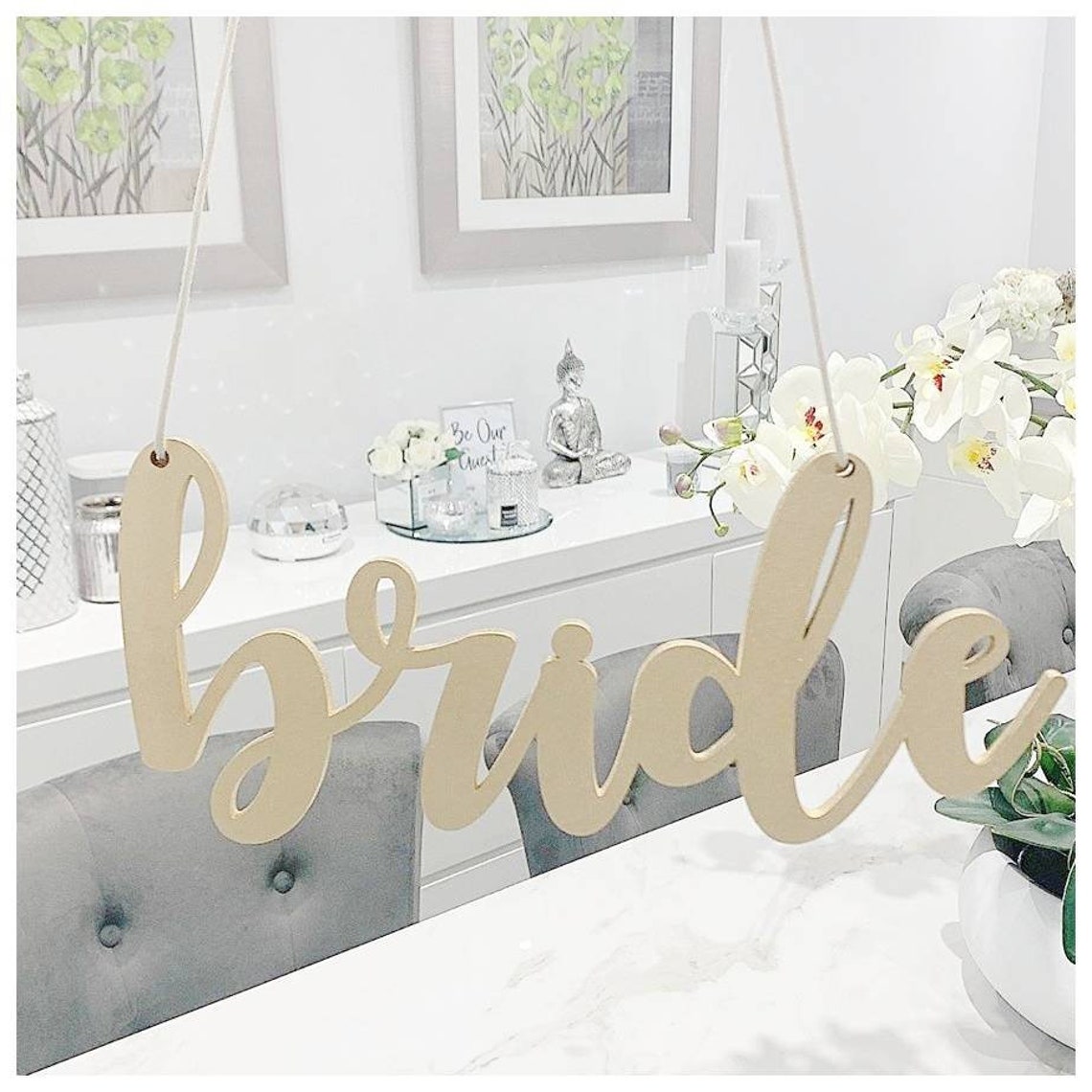 Bride and Groom Chair Sign / Wedding Chair Sign / Couple Chair Etsy UK