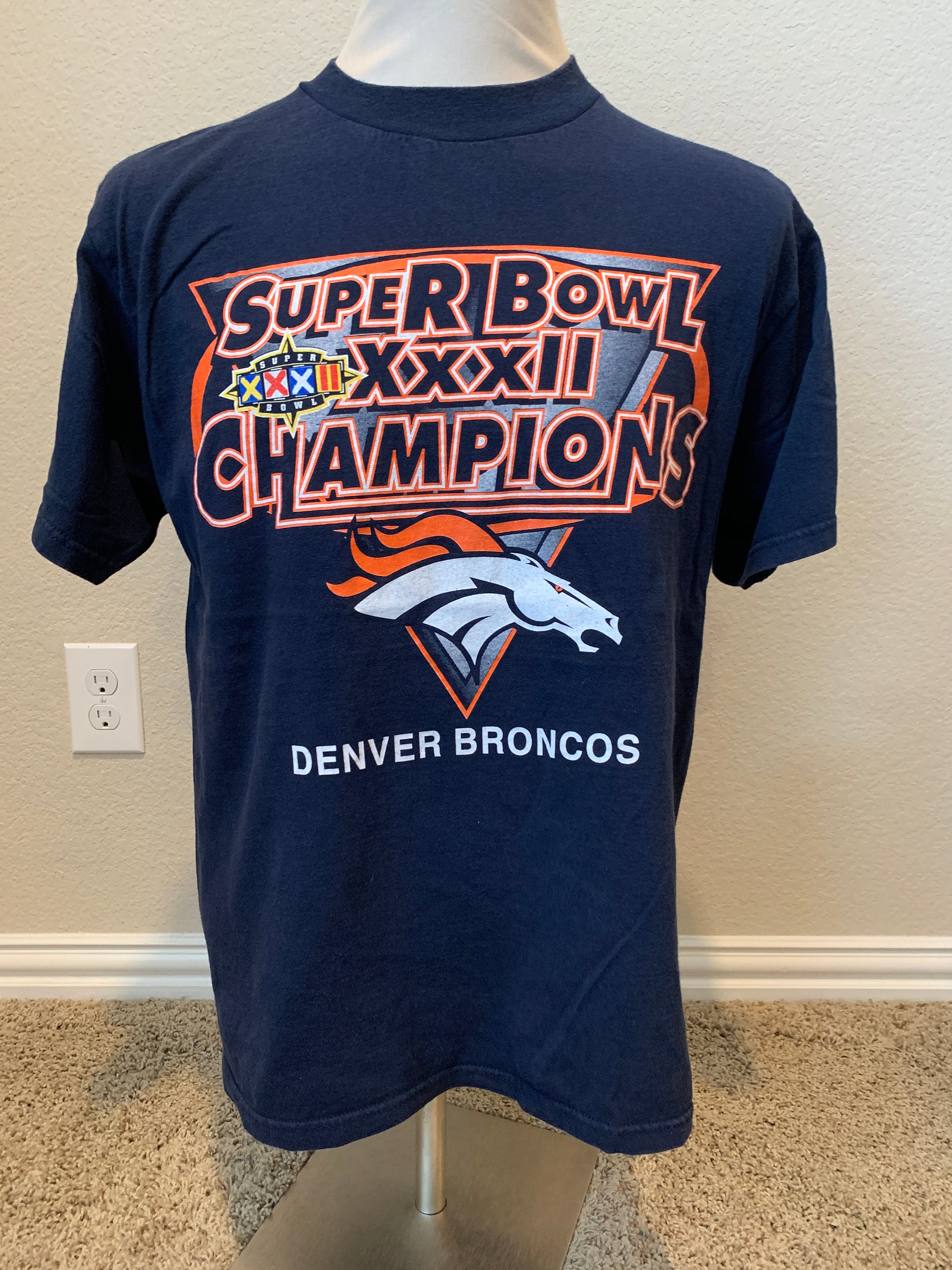 Vintage 90's Super Bowl XXXII Champions Denver Broncos T Shirt Size L - Etsy