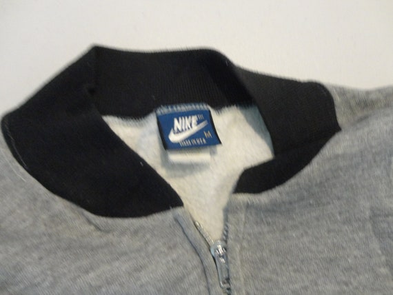 Vintage 80's Nike Swoosh Spellout Gray Zip Up Sle… - image 5