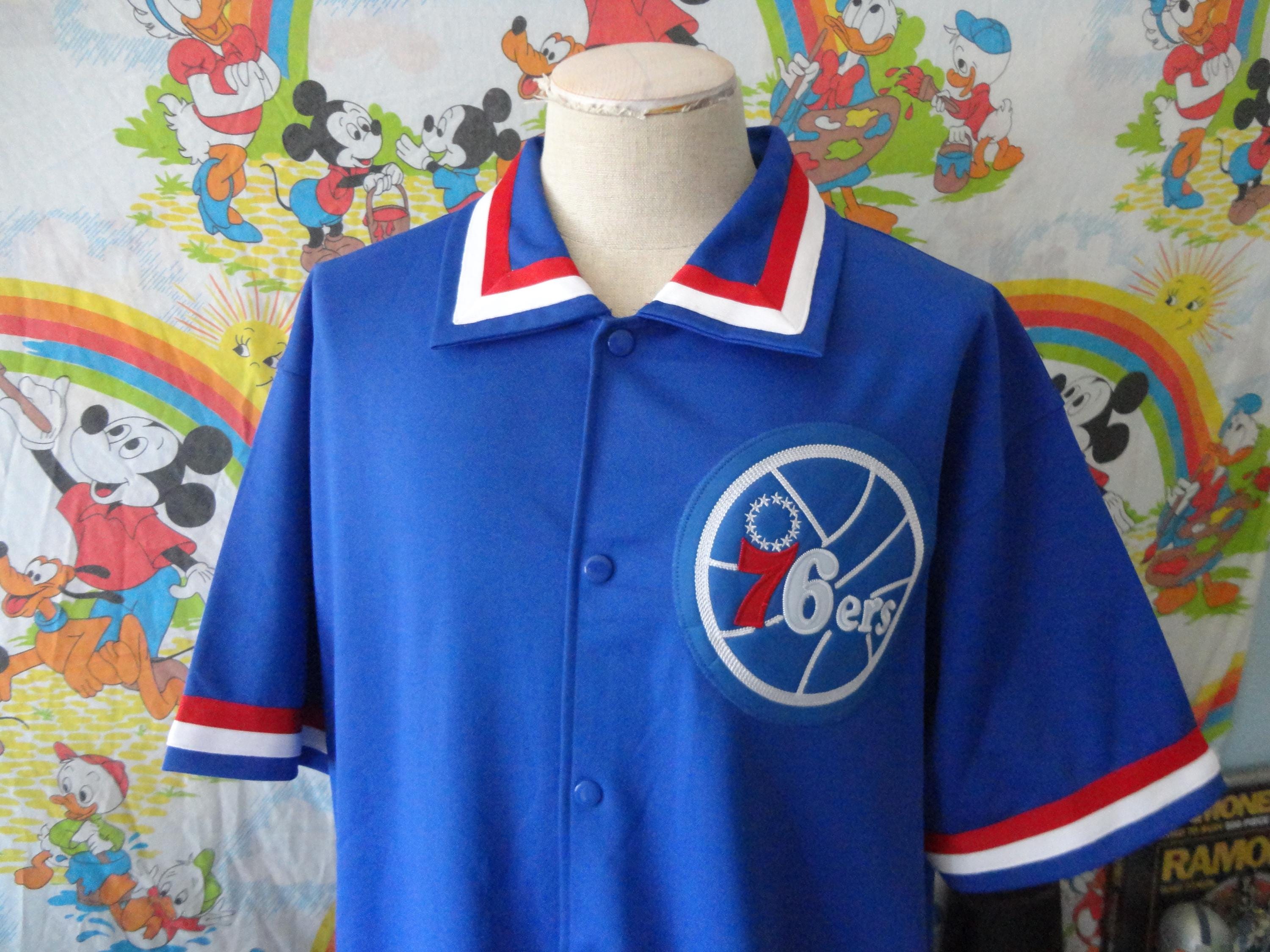 Philadelphia 76ers Sixers Blue NBA Throwback Warm up Shooting