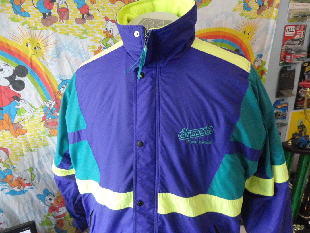 Vintage 90's SNAPPLE Natural Beverages Multi Color Jacket Size L