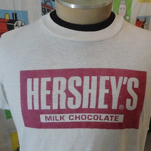 Vintage 80's Hershey's Milk Chocolate Candy Brand Single Stitch T Shirt Size L