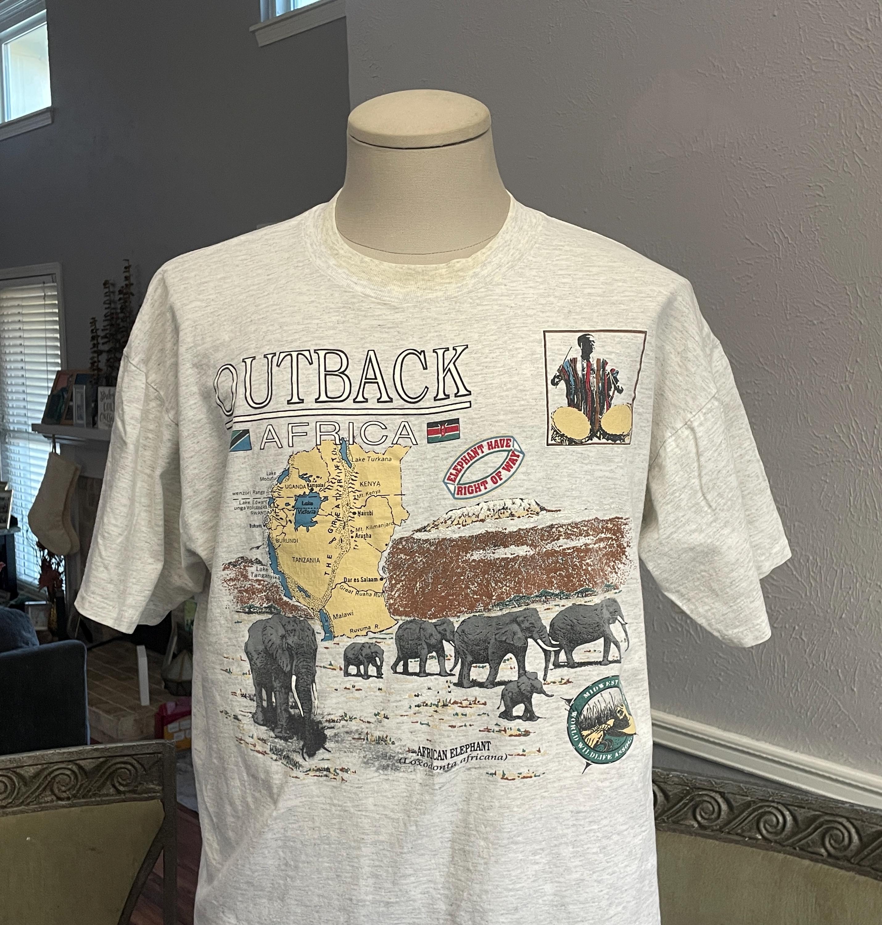 Vintage 90s Outback Africa Grey T-shirt Size XL - Etsy