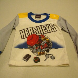 Vintage 80's Hershey's Chocolate Candy Kiss Krackel Candy Bar Kid's Baby Toddler long sleeve NEW T Shirt Size 12 Months