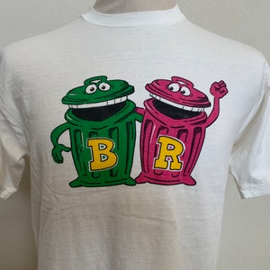 Vintage 80's B and R Trash Cans T Shirt Size L image 1