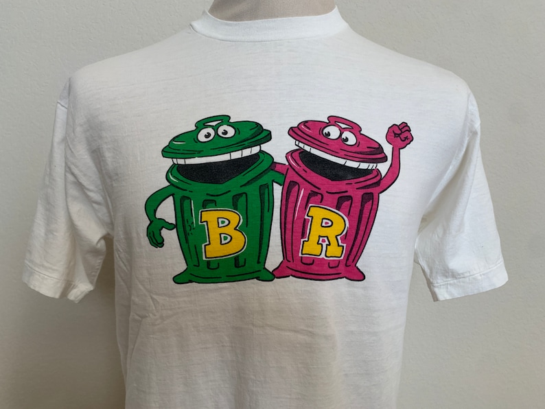 Vintage 80's B and R Trash Cans T Shirt Size L image 1