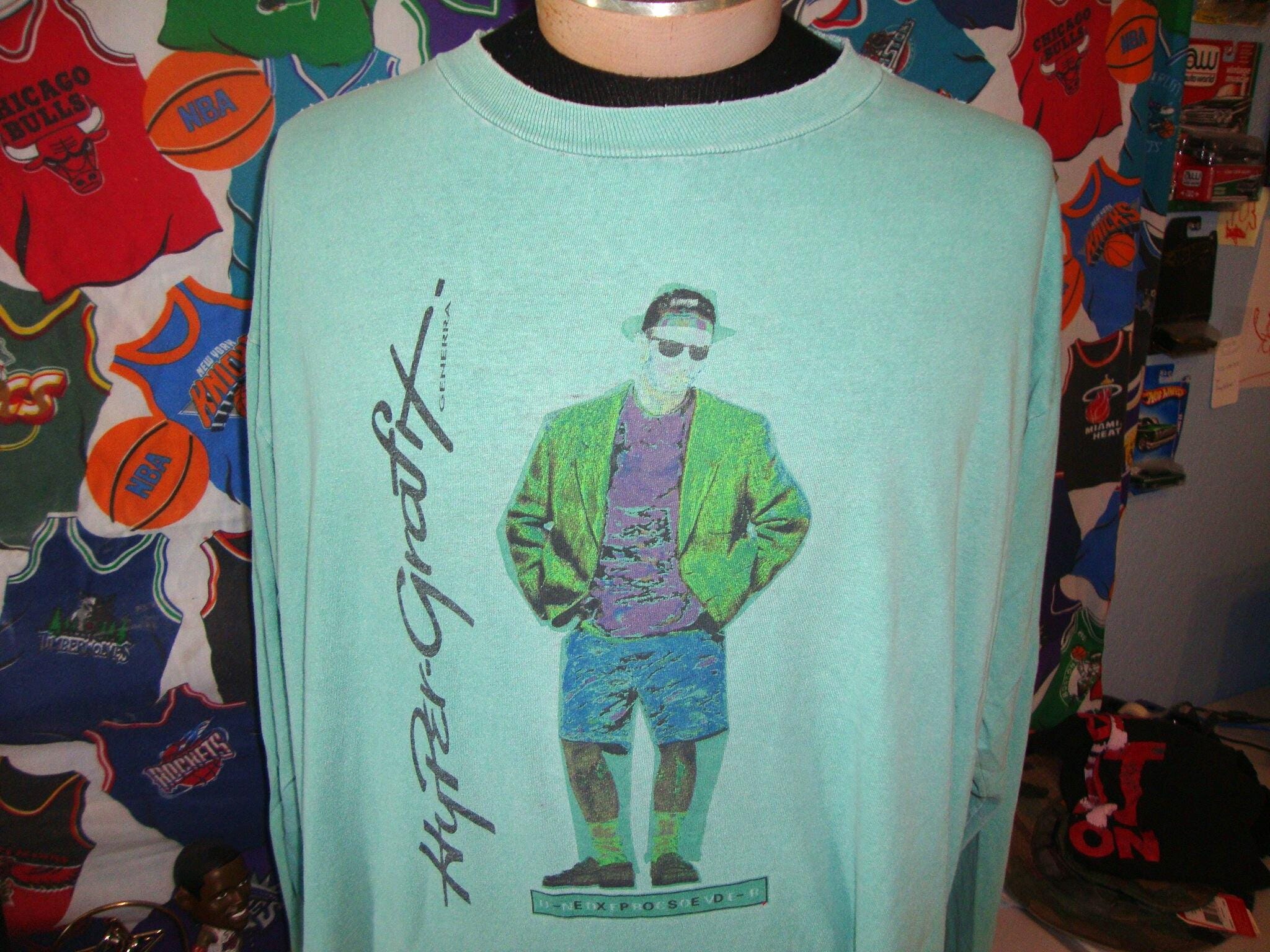 Vintage 90's Hypercolor Generra Tee Hyper Color Long Sleeve T