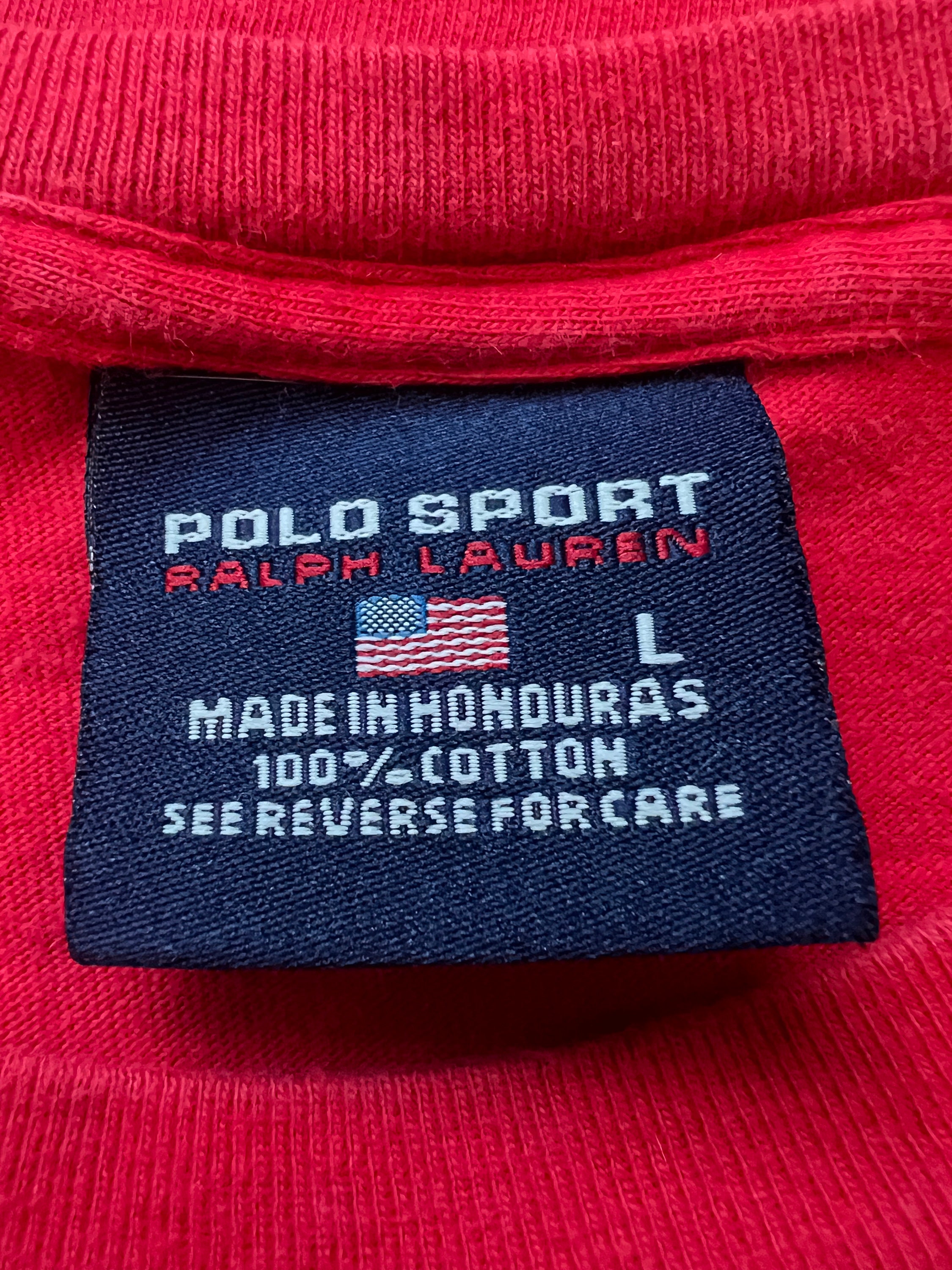 Vintage 90's Ralph Lauren Polo Sport Red T Shirt Size L - Etsy