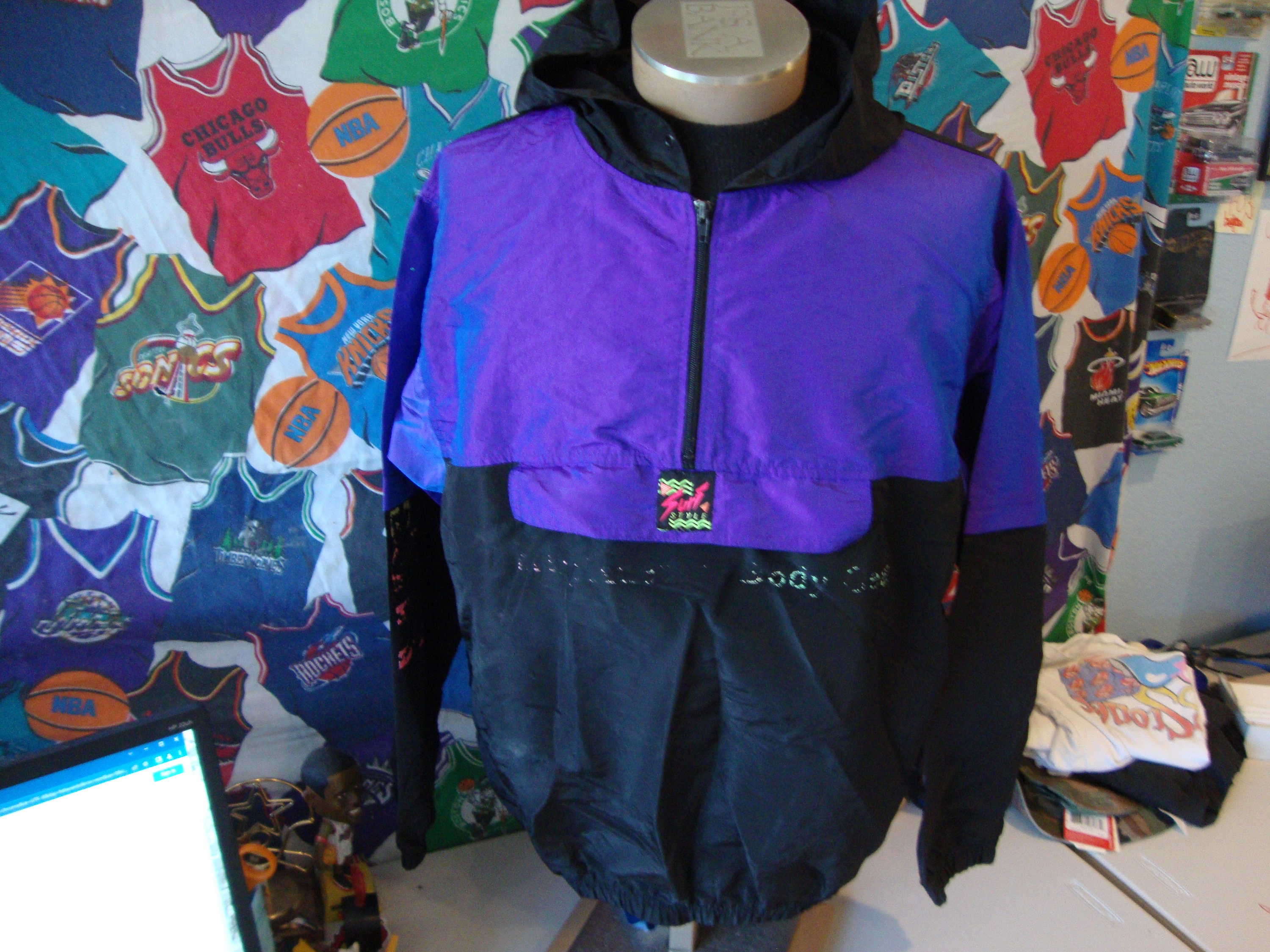 Purple windbreaker 90s sale