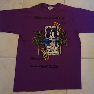 Vintage 90's Body Glove Surf Classics Surfing Purple T Shirt Size M