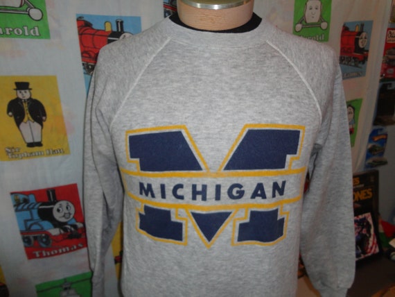 Vintage 80's Michigan Wolverines University Gray … - image 1