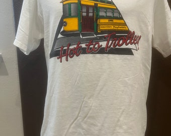 Vintage 90's 1991 Hot to Trolley White T Shirt Size L - Etsy