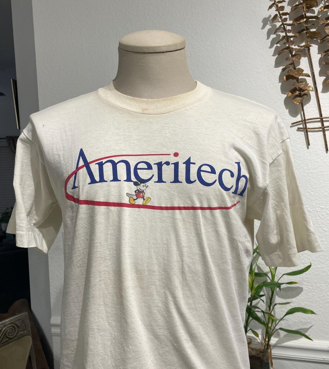 Vintage 80s Ameritech Mickey Mouse White Tshirt Size M Etsy