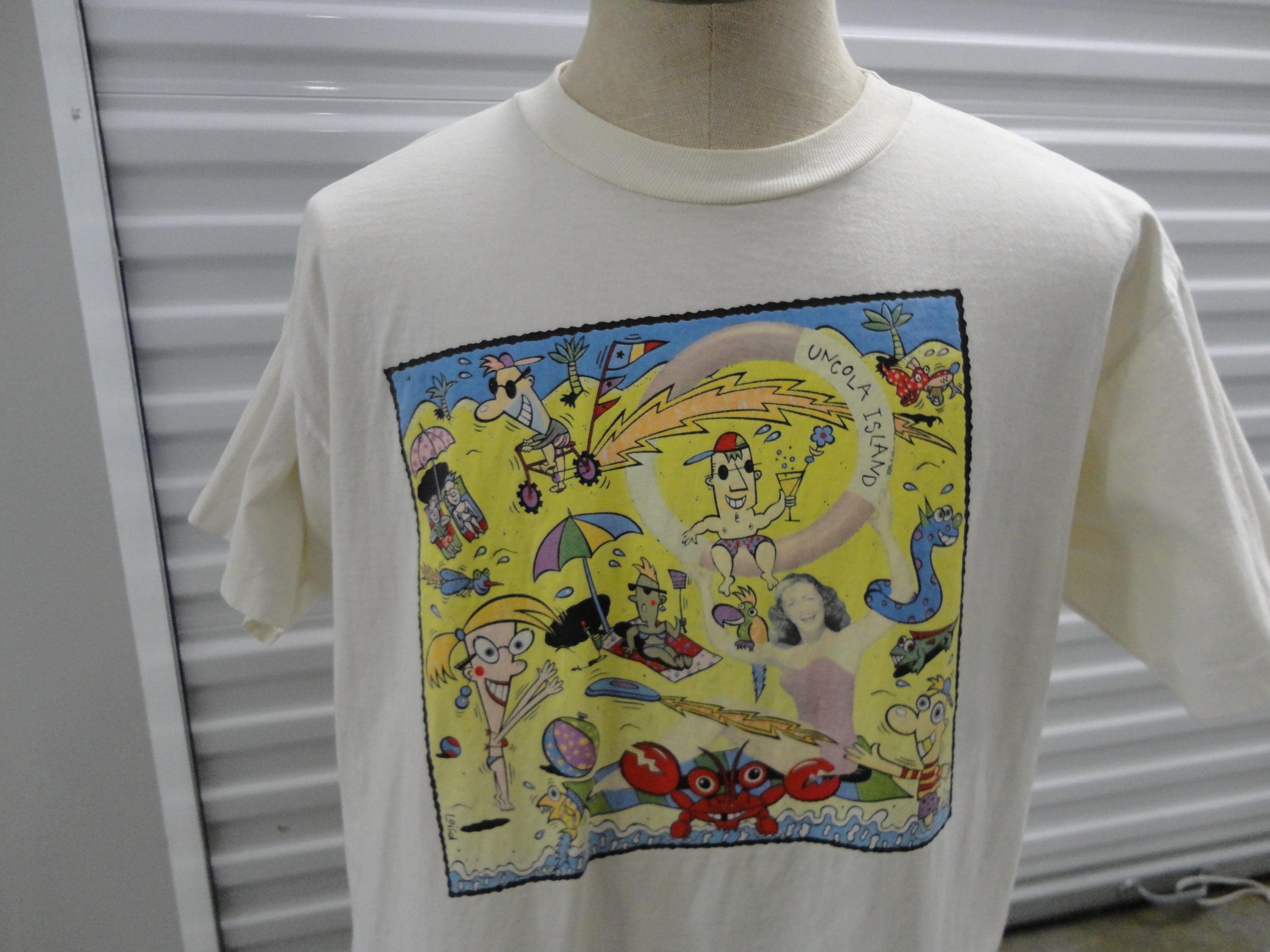 Vintage 90's 7up Soda Pop Uncola Island White T Shirt Size