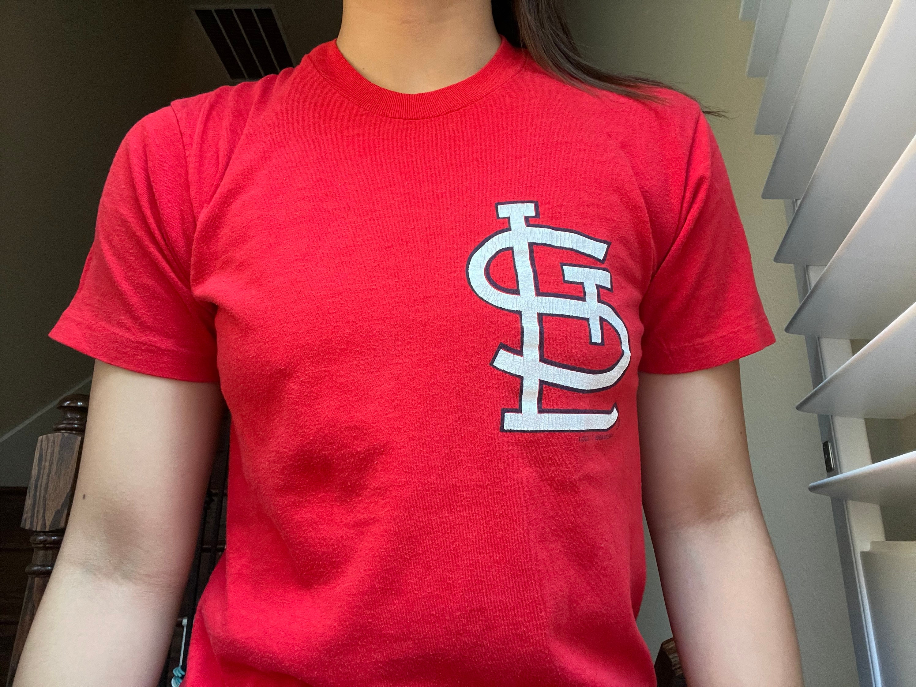 Vintage, Shirts, Vintage St Louis Cardinals Tshirt Mens Large L Short  Sleeve Henley Graphic Red