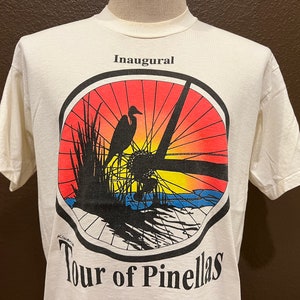 Vintage 90's Bike Tour of Pinellas Beach White T Shirt Size L