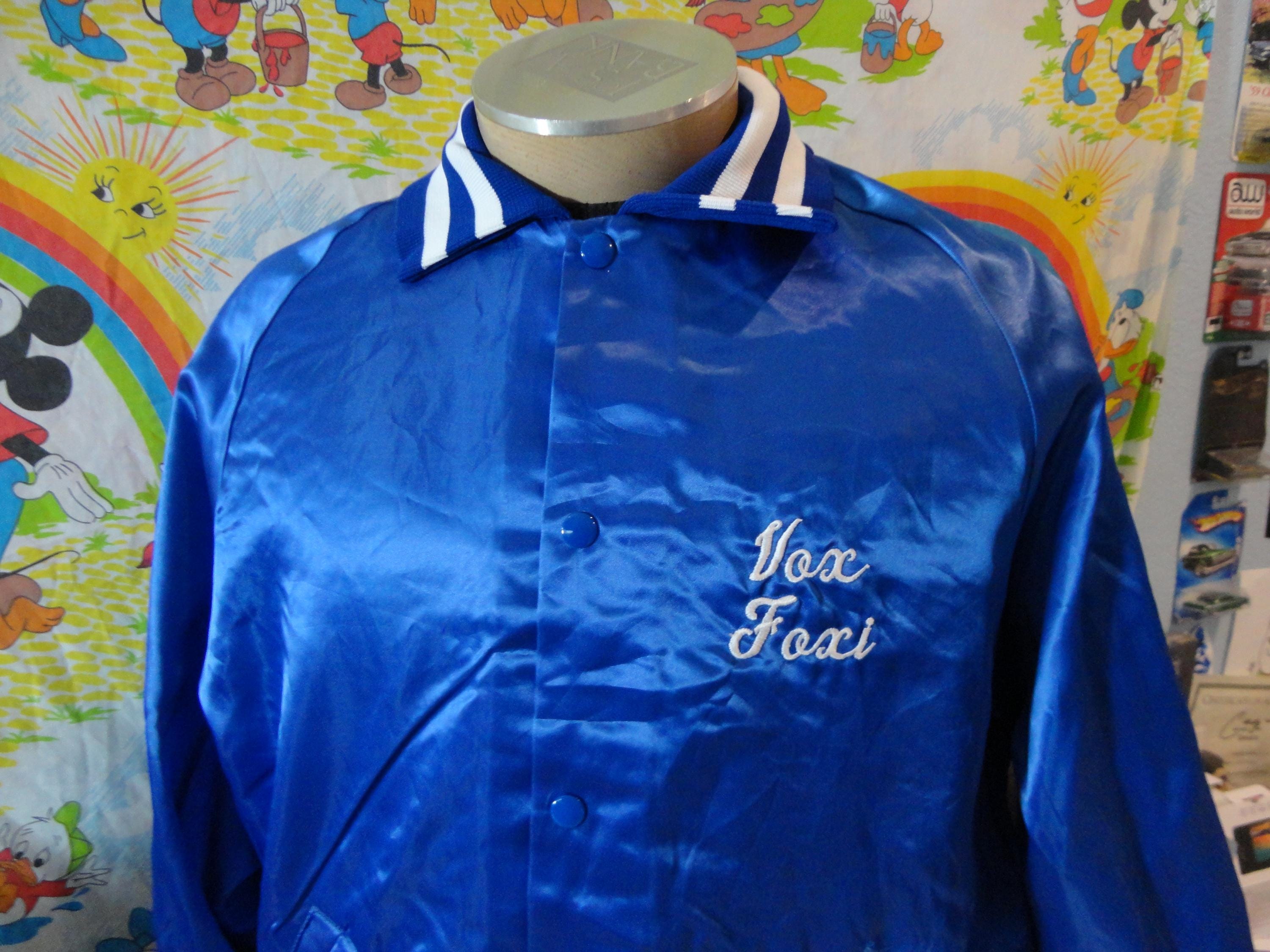 Vintage 80's WMEX 1150 AM Radio Station Vox Foxi Blue Satin