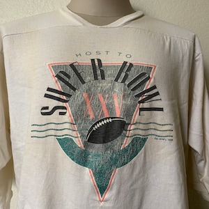 Vintage 80’s Host To Super Bowl XXV Tampa Bay Florida NFL New York Giants Vs Buffalo Bills 1988 White jersey T Shirt Size XL