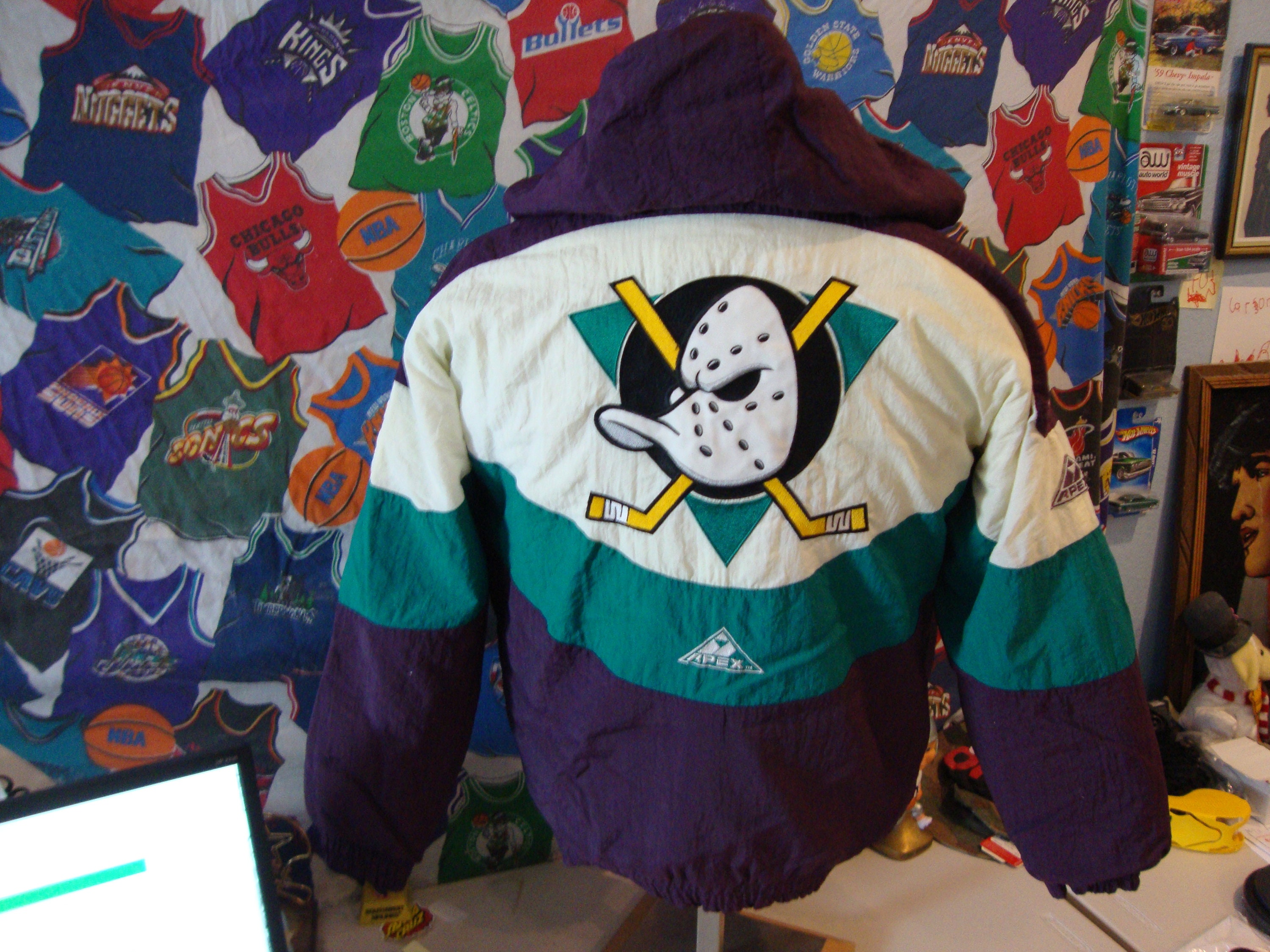 Vintage 90s Mighty Ducks of Anaheim Kangaroo Style Starter Jacket