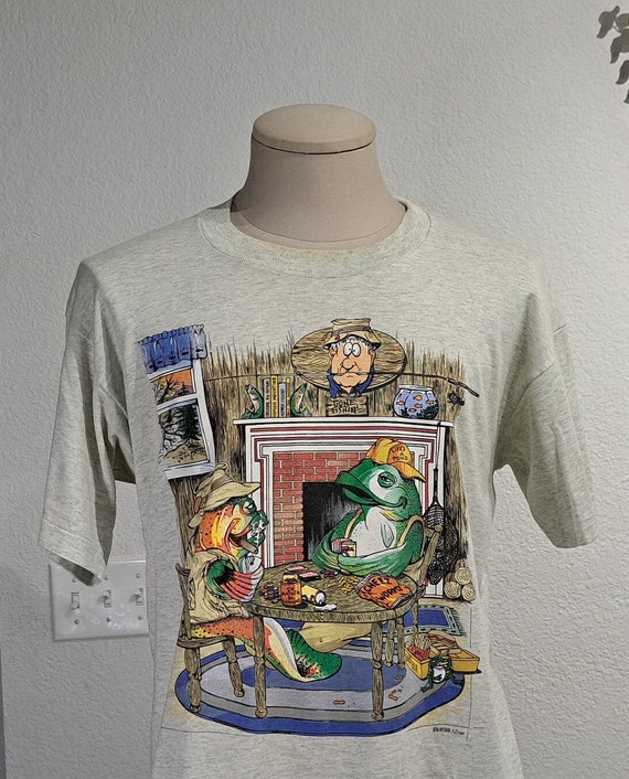 Vintage 90s Wet Dreams Funny Fishing Shirt Size XL Single Stitch Humor  Parody