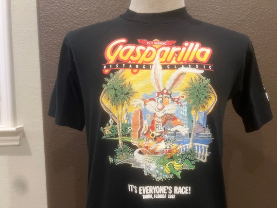 Vintage 90's 1992 Gasparilla Race Running Black T… - image 1