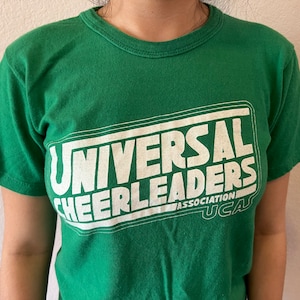 Vintage 80’s Universal Cheerleaders Association Green T Shirt Size S