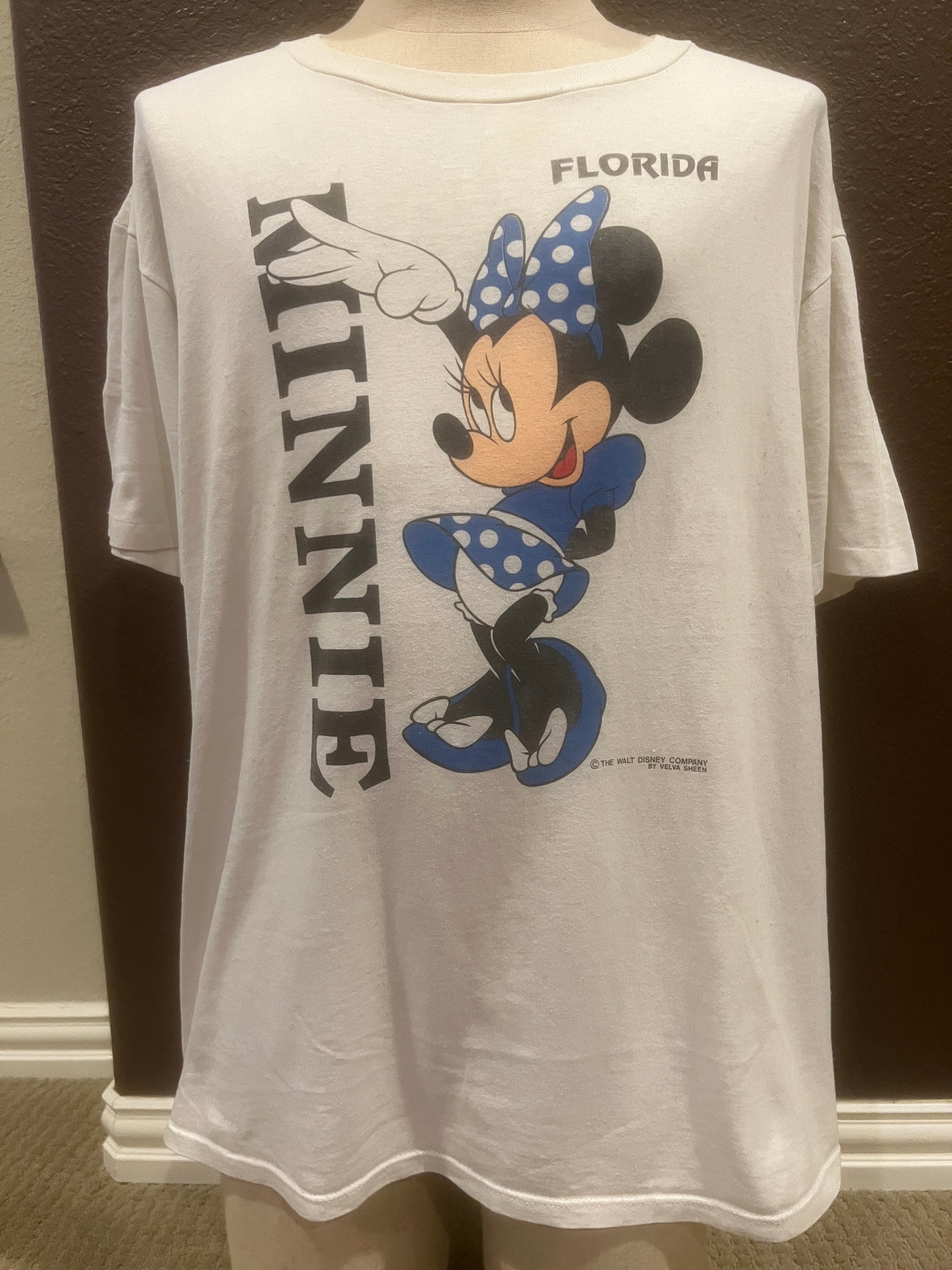 Vintage 80's Minnie Mouse Disney World, Florida White T Shirt Size
