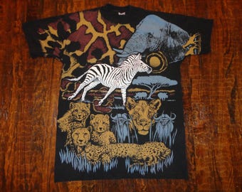 【90s】LIQUID BLUE ゼブラTシャツ(XL) 90s(1993) LIQUID BLUE 