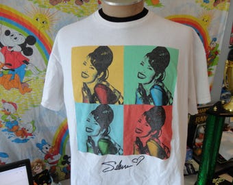 Selena Quintanilla the queen white pop art Tee T Shirt Size M