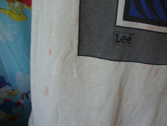 Vtg Mr Lee Men's White Graphic BLUE Move WAVE Sur… - image 3