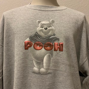 Vintage 90’s Disney&#39;s Winnie the Pooh Grey Crewneck Sweatshirt XXL