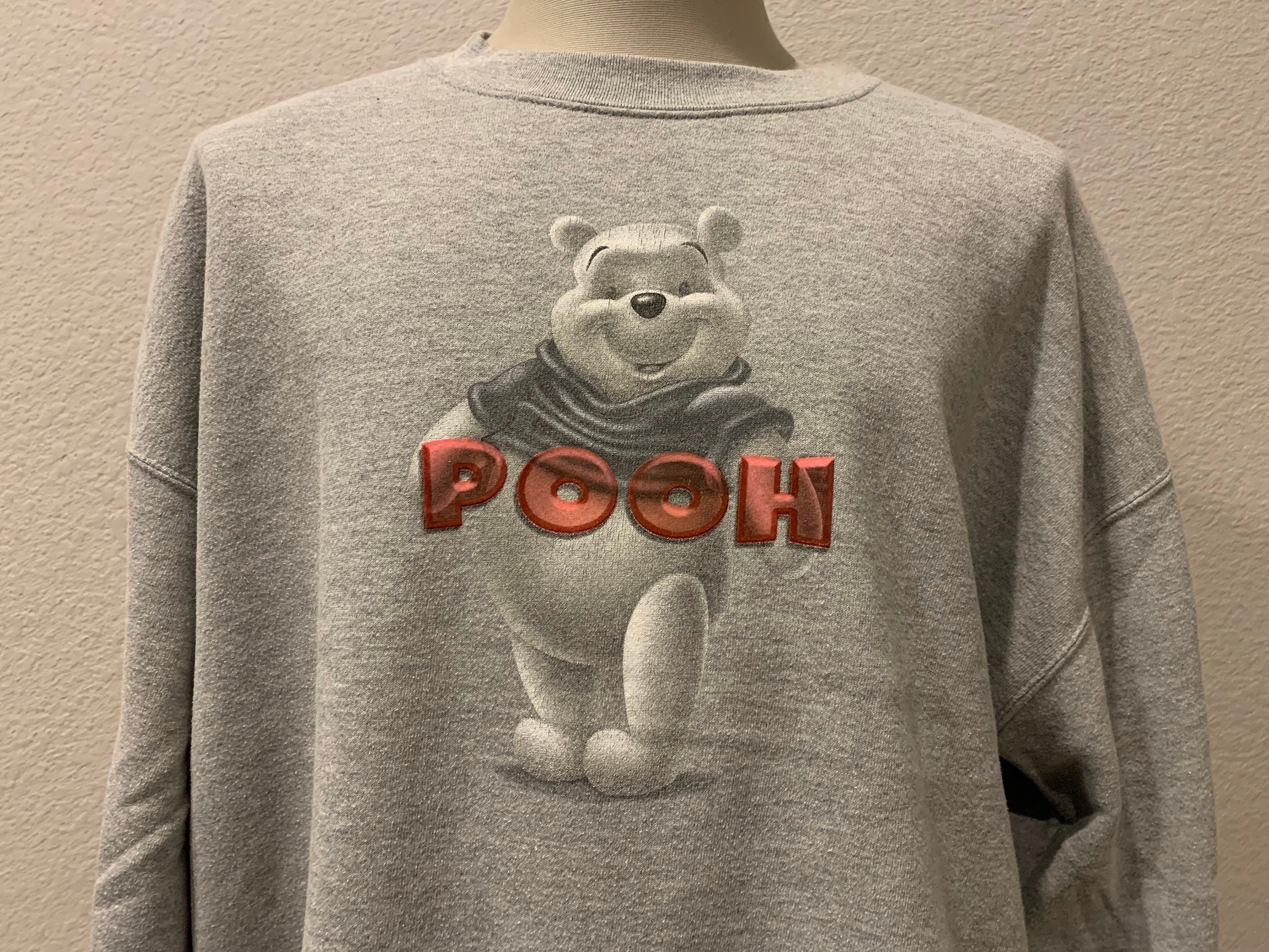 Vintage 90's Disney's Winnie the Pooh Grey Crewneck Sweatshirt XXL