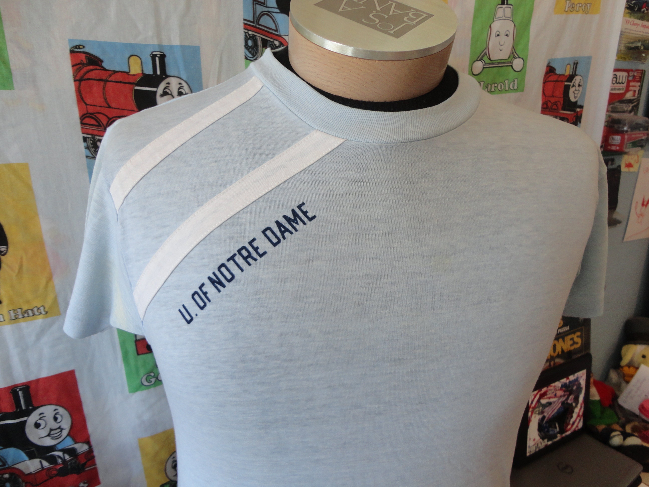 Vintage 80's Notre Dame Fighting Irish Champion Blue Bar Tag Soft thin T Shirt M