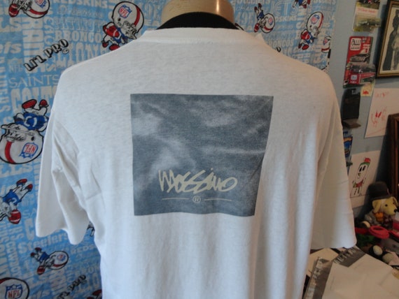 Vintage 90s Mossimo Graphic white soft thin T Shi… - image 1
